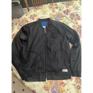 Adidas Originals Adicolor Trefoil Satin Bomber Jacket Mens M Black X41747